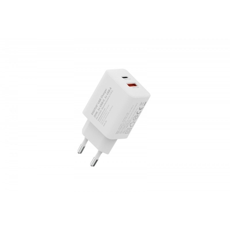 Ładowarka sieciowa DIGITUS 20W, 1x USB-C, 1x USB-A, PD 3.0, … | PartsPC.pl