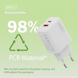 Ładowarka sieciowa DIGITUS 20W, 1x USB-C, 1x USB-A, PD 3.0, … | PartsPC.pl