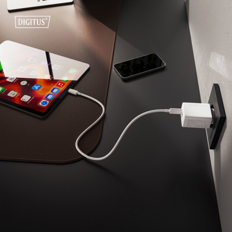 Ładowarka sieciowa DIGITUS GaN II 30W, 1x USB-C, 1x USB-A, P… | PartsPC.pl