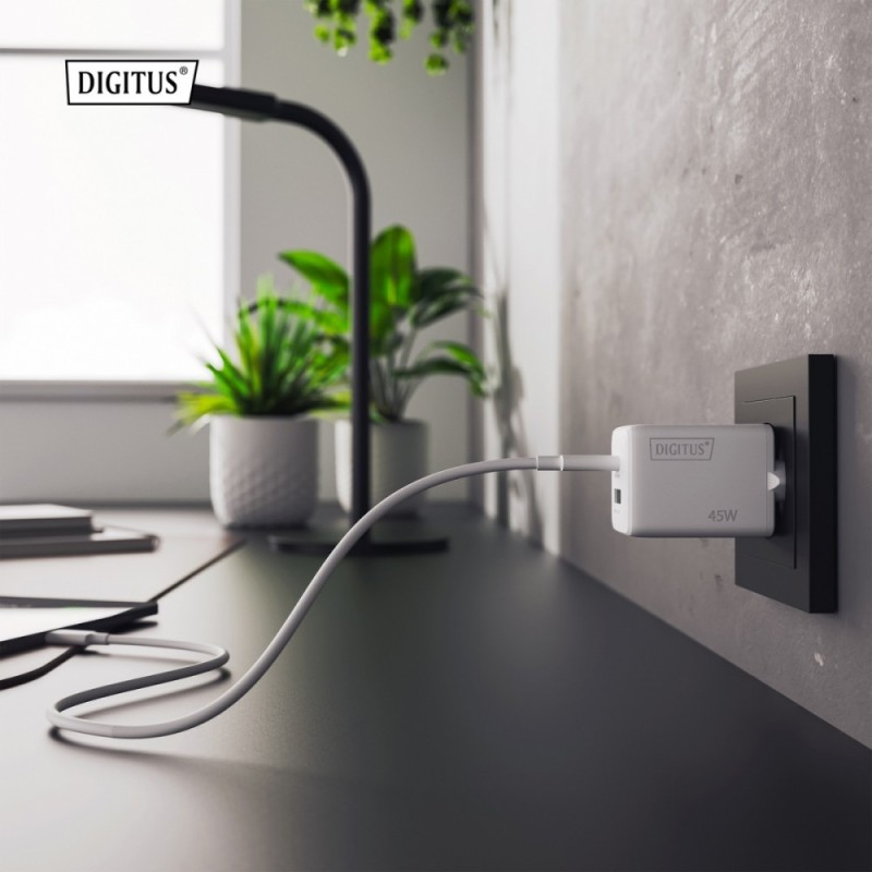 Ładowarka sieciowa DIGITUS GaN II 45W, 1x USB-C, 1x USB-A, P… | PartsPC.pl