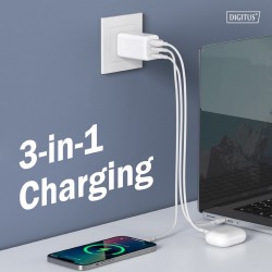 Ładowarka sieciowa DIGITUS GaN II 67W, 2x USB-C, 1x USB-A, P… | PartsPC.pl