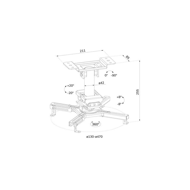 Uchwyt sufitowy do projektora Neomounts CL25-530WH1 25,5 cm … | PartsPC.pl