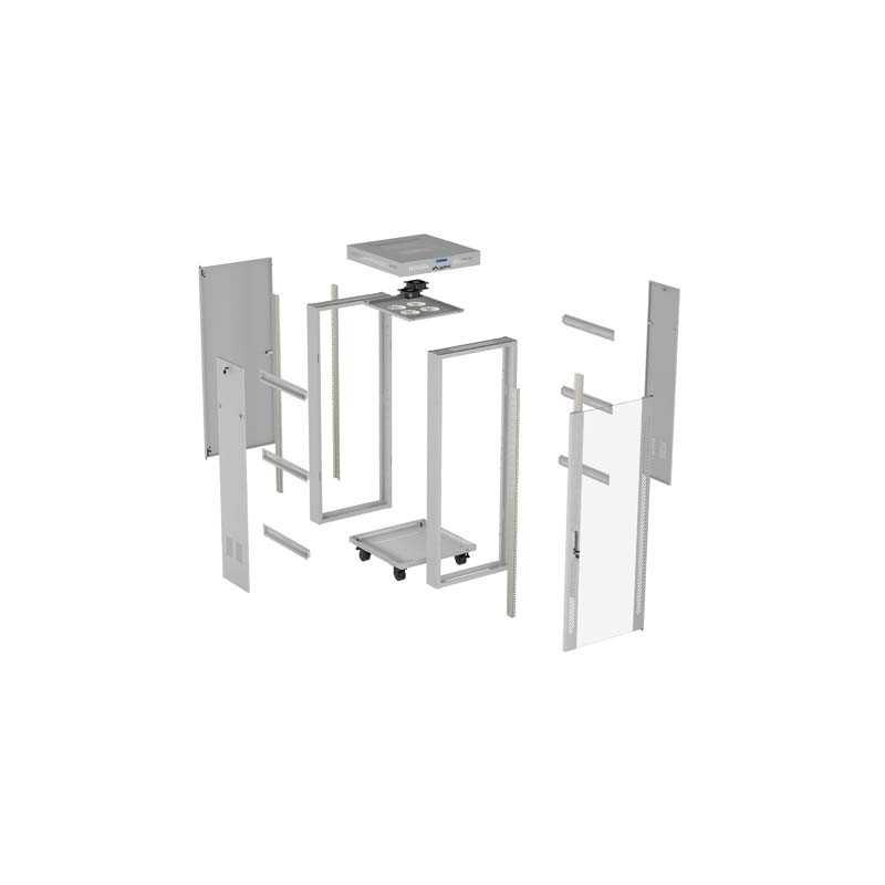 Szafa instalacyjna Rack stojąca 19" 42U 600x600 szare drzwi … | PartsPC.pl