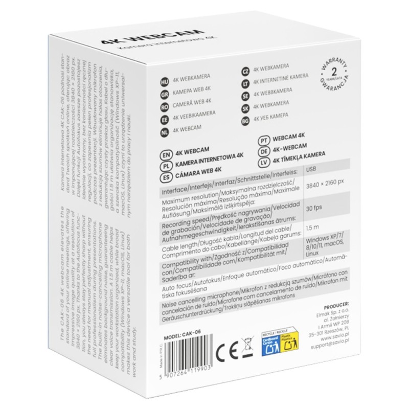 Kamera Internetowa SAVIO CAK-06 | PartsPC.pl