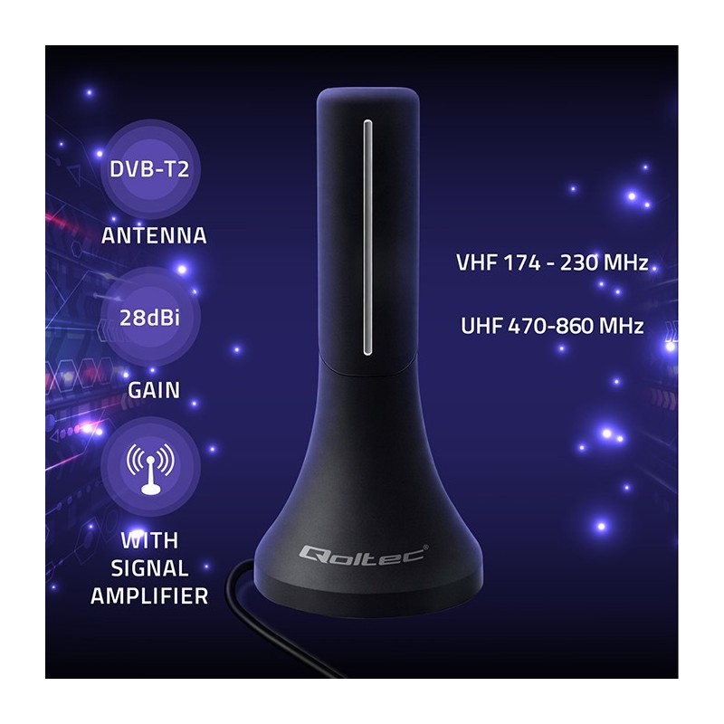 Antena telewizyjna Qoltec TV DVB-T/T2 | PartsPC.pl