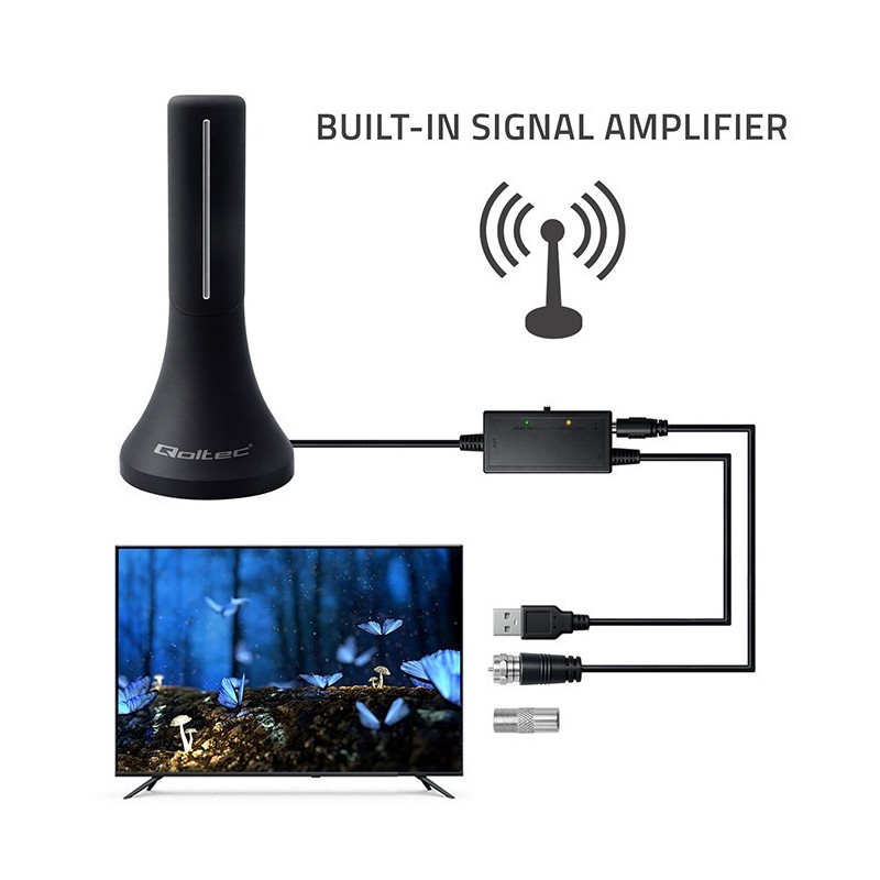 Antena telewizyjna Qoltec TV DVB-T/T2 | PartsPC.pl