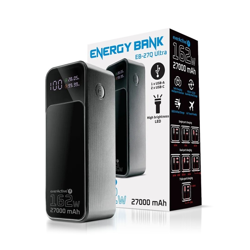 Powerbank everActive EB-27Q 27 000mAh 1x USB + 2x USB-C 162,… | PartsPC.pl