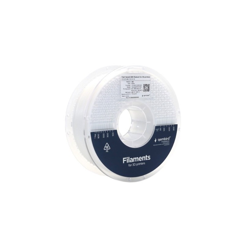 Filament ABS High Speed, 1,75 mm, 1 kg, biały | PartsPC.pl