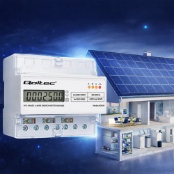 Miernik zużycia energii Qoltec trójfazowy na szynę DIN | PartsPC.pl