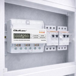 Miernik zużycia energii Qoltec trójfazowy na szynę DIN | PartsPC.pl