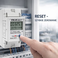 Miernik zużycia energii Qoltec jednofazowy na szynę DIN | PartsPC.pl