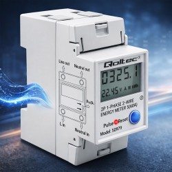 Miernik zużycia energii Qoltec jednofazowy na szynę DIN | PartsPC.pl