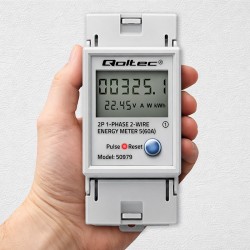 Miernik zużycia energii Qoltec jednofazowy na szynę DIN | PartsPC.pl