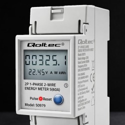 Miernik zużycia energii Qoltec jednofazowy na szynę DIN | PartsPC.pl