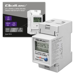 Miernik zużycia energii Qoltec jednofazowy na szynę DIN | PartsPC.pl