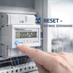 Miernik zużycia energii Qoltec trójfazowy na szynę DIN | PartsPC.pl