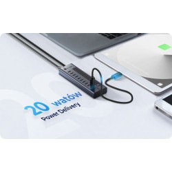 HUB IB-HUB1450-C31 10 x USB TYPE-C Gen 2 z zasilaczem | PartsPC.pl