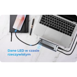 HUB IB-HUB1450-C31 10 x USB TYPE-C Gen 2 z zasilaczem | PartsPC.pl