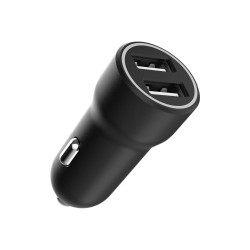Ładowarka samochodowa USB 2-portowa, 3.1 A, czarna | PartsPC.pl