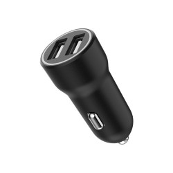 Ładowarka samochodowa USB 2-portowa, 3.1 A, czarna | PartsPC.pl
