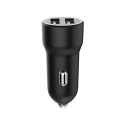 Ładowarka samochodowa USB 2-portowa, 3.1 A, czarna | PartsPC.pl