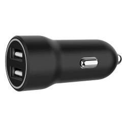 Ładowarka samochodowa USB 2-portowa, 3.1 A, czarna | PartsPC.pl