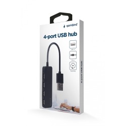 HUB USB 2.0 4-porty, czarny | PartsPC.pl