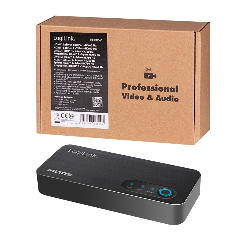 Rozdzielacz HDMI 1x3, 4K/60Hz | PartsPC.pl