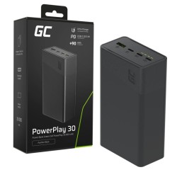 Powerbank 30 000mAh, 22.5W, 4 porty, czarny | PartsPC.pl