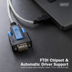Kabel adapter DIGITUS USB 2.0 do RS232 (DB9), Chipset FTDI (… | PartsPC.pl