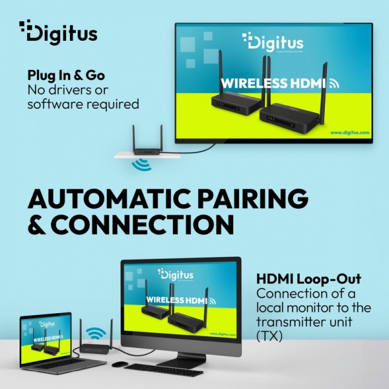 Przedłużacz/Extender DIGITUS DS-55360 HDMI bezprzewodowy z K… | PartsPC.pl