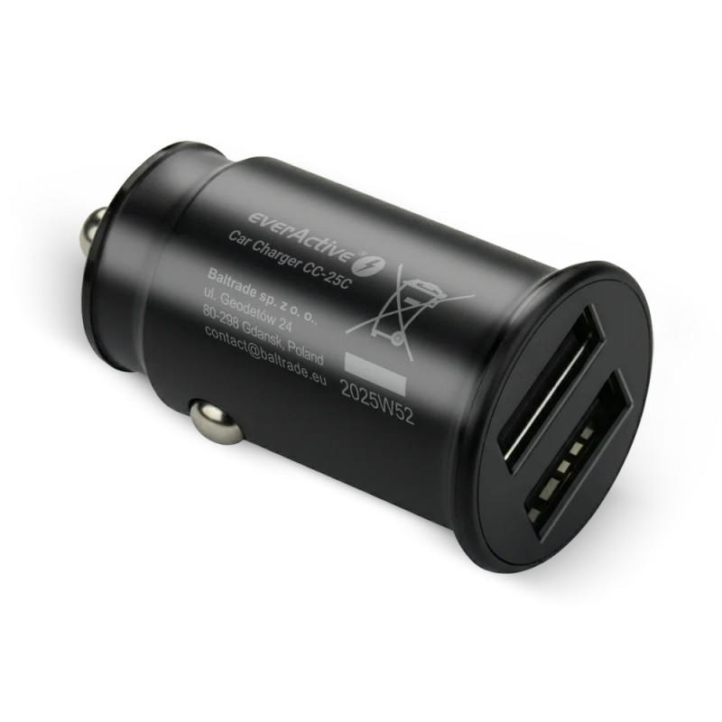 Ładowarka samochodowa everActive CC-25C 2xUSB 12W + kabel US… | PartsPC.pl