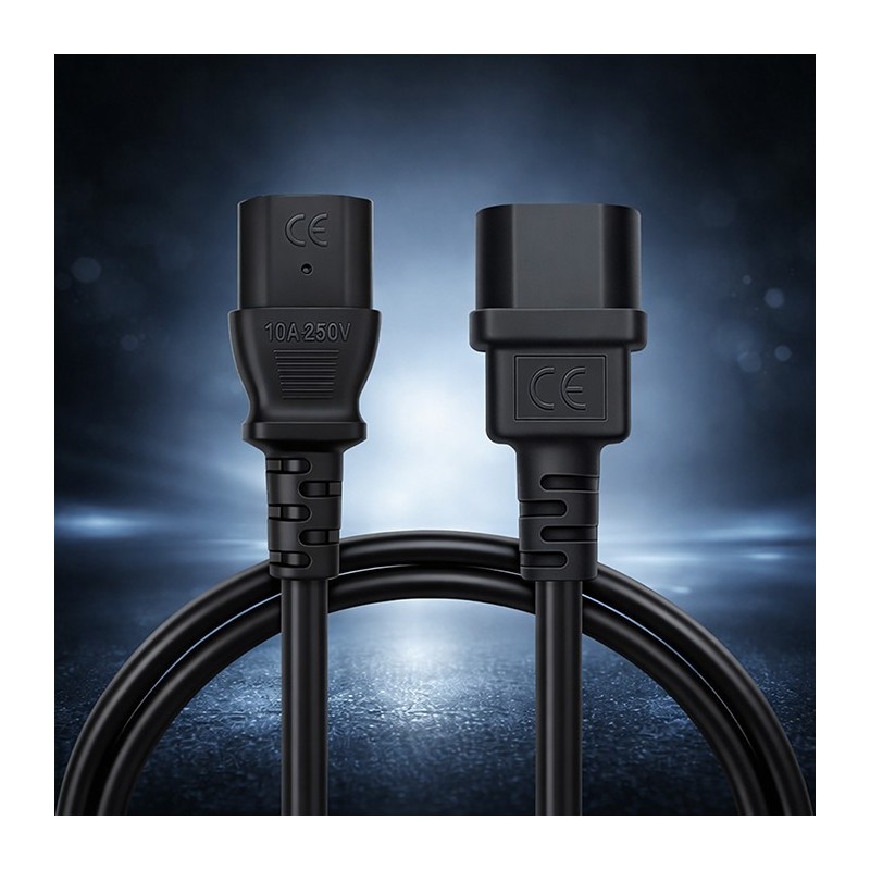 Kabel zasilający Qoltec IEC C13 | C14 | 3*0.75mm2 | 2m | PartsPC.pl