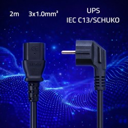 Kabel zasilający Qoltec wtyczka kątowa SCHUKO CEE 7/7 (E/F) … | PartsPC.pl