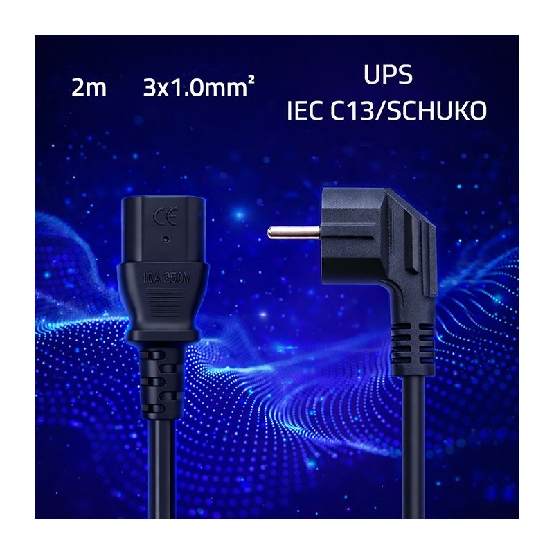 Kabel zasilający Qoltec wtyczka kątowa SCHUKO CEE 7/7 (E/F) … | PartsPC.pl