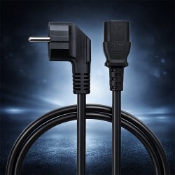Kabel zasilający Qoltec wtyczka kątowa SCHUKO CEE 7/7 (E/F) … | PartsPC.pl
