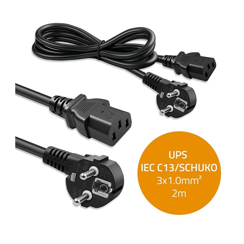 Kabel zasilający Qoltec wtyczka kątowa SCHUKO CEE 7/7 (E/F) … | PartsPC.pl