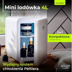 Mini lodówka 4l biała AD 8084 | PartsPC.pl
