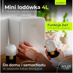 Mini lodówka 4l biała AD 8084 | PartsPC.pl