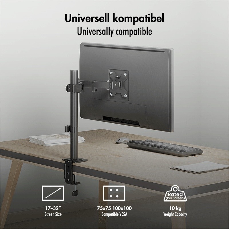 Uchwyt do monitora 17 - 32', max 10kg., stalowy | PartsPC.pl