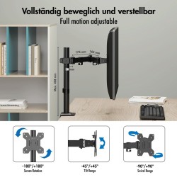Uchwyt do monitora 17 - 32', max 10kg., stalowy | PartsPC.pl