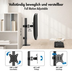 Uchwyt na monitor 17-32 ', 9kg max, czarny | PartsPC.pl