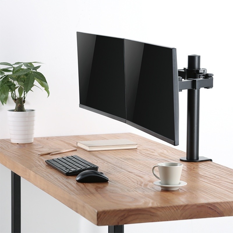 Uchwyt na 2 monitory,17 -32 cale, ramie 380mm,2x12kg | PartsPC.pl