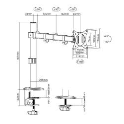 Uchwyt na monitor, 17-32 cali, max 9kg | PartsPC.pl