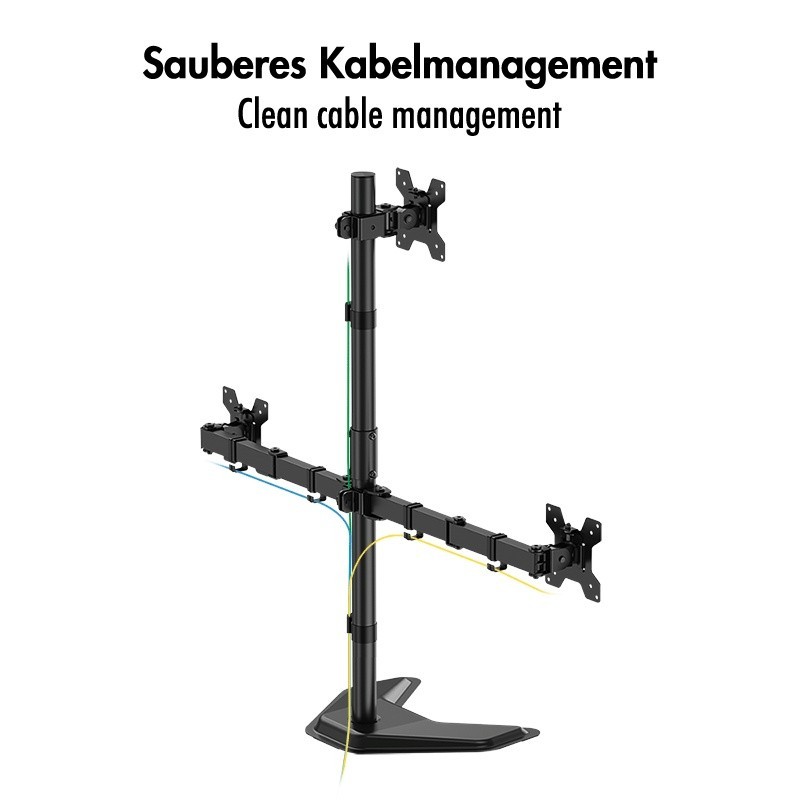 Uchwyt na 3 monitory, 17-32 cale, max 10kg na ramie | PartsPC.pl