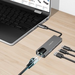 Hub USB 3.2 Gen 1,3port y, z 2.5G Gigabit ethernet | PartsPC.pl