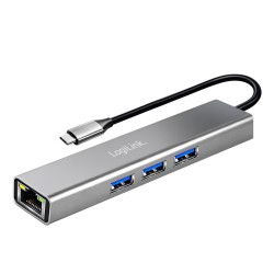 HUB USB3.2 3xUSB-A, 1x RJ45 Gigabit Ethernet | PartsPC.pl
