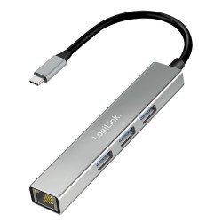 HUB USB3.2 3xUSB-A, 1x RJ45 Gigabit Ethernet | PartsPC.pl