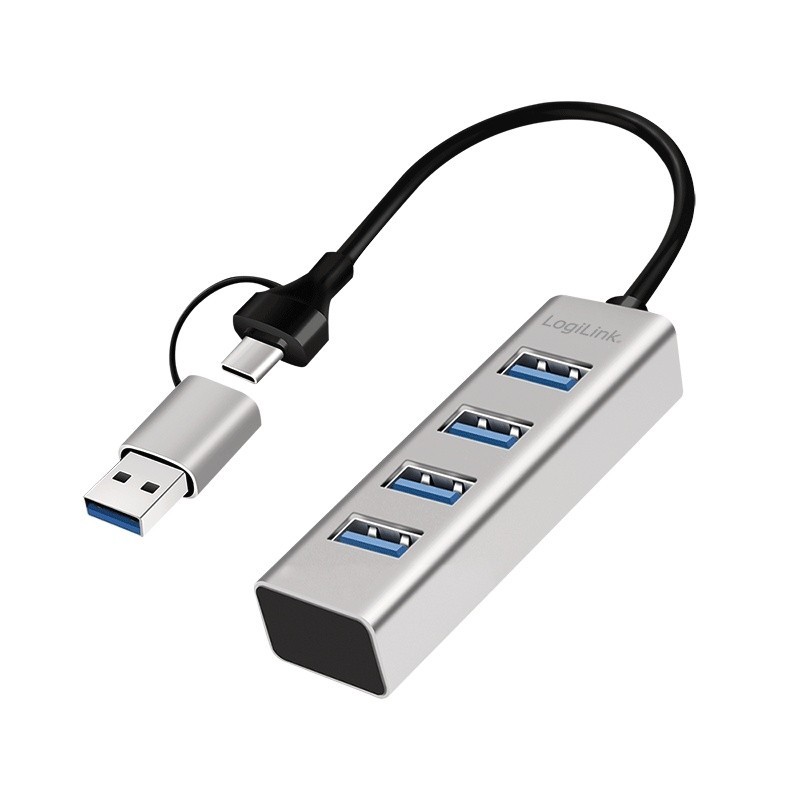 Hub USB3.0 4-porty USB- A 5Gbit/s | PartsPC.pl
