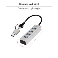 Hub USB3.0 4-porty USB- A 5Gbit/s | PartsPC.pl